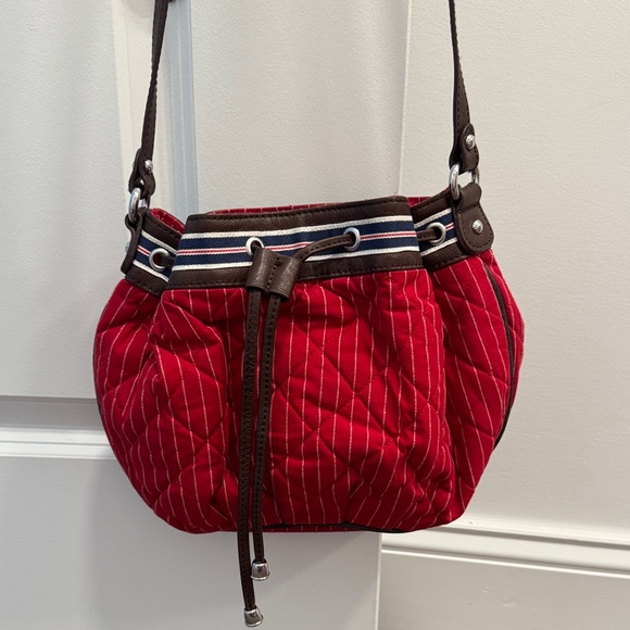 Vera Bradley stripe quilted cinch crossbody bag purse - Picture 1 of 8